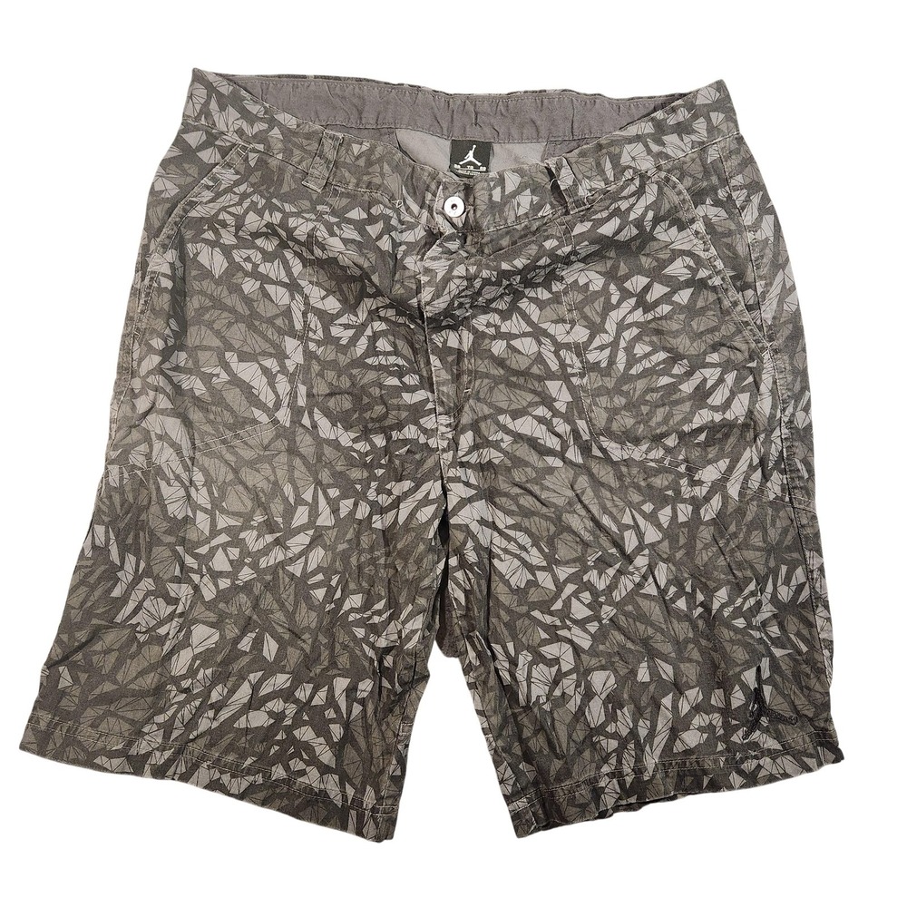 Nike Air Jordan Chino Shorts Mens 38 Gray Fragmented Elephant Print 612945-010